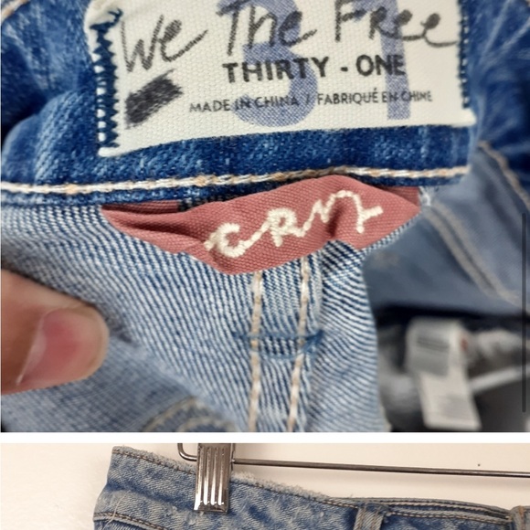 We the Free Curvy Vintage High Rise High Waist Distressed Shorts Size 31 - Picture 2 of 2